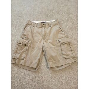 Polo Ralph Lauren Men Tan Khaki Cargo Shorts Size 31 Cotton Twill Utility Casual
